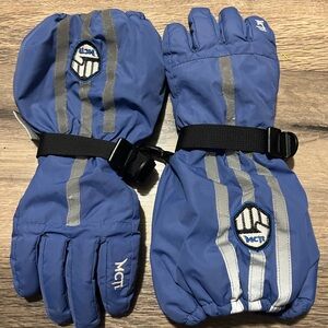 Women’s Blue Winter/Ski Gloves with Reflective Stripes